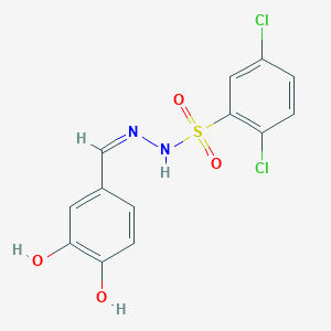 molecular formula C13H10Cl2N2O4S B6040236 2,5-dichloro-N'-(3,4-dihydroxybenzylidene)benzenesulfonohydrazide 