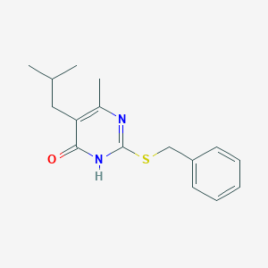 molecular formula C16H20N2OS B6040243 2-(benzylthio)-5-isobutyl-6-methyl-4-pyrimidinol 