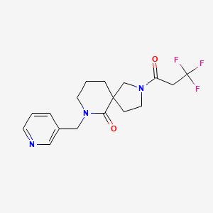 molecular formula C17H20F3N3O2 B6040256 7-(3-pyridinylmethyl)-2-(3,3,3-trifluoropropanoyl)-2,7-diazaspiro[4.5]decan-6-one 