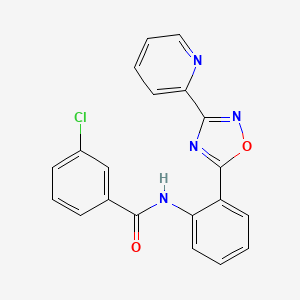 3-chloro-N-{2-[3-(2-pyridinyl)-1,2,4-oxadiazol-5-yl]phenyl}benzamide