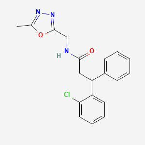 molecular formula C19H18ClN3O2 B6040270 3-(2-chlorophenyl)-N-[(5-methyl-1,3,4-oxadiazol-2-yl)methyl]-3-phenylpropanamide 