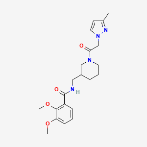 molecular formula C21H28N4O4 B6040304 2,3-dimethoxy-N-({1-[(3-methyl-1H-pyrazol-1-yl)acetyl]-3-piperidinyl}methyl)benzamide 