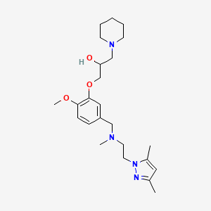 molecular formula C24H38N4O3 B6040313 1-(5-{[[2-(3,5-dimethyl-1H-pyrazol-1-yl)ethyl](methyl)amino]methyl}-2-methoxyphenoxy)-3-(1-piperidinyl)-2-propanol 