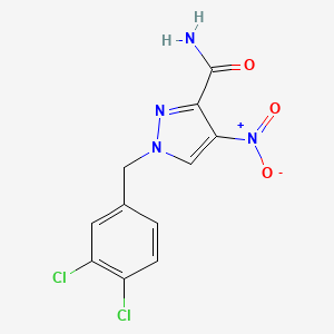 molecular formula C11H8Cl2N4O3 B6040327 1-(3,4-dichlorobenzyl)-4-nitro-1H-pyrazole-3-carboxamide 