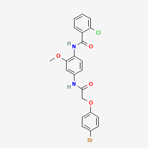 molecular formula C22H18BrClN2O4 B6040338 N-(4-{[(4-bromophenoxy)acetyl]amino}-2-methoxyphenyl)-2-chlorobenzamide 