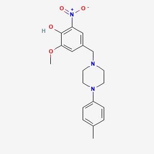 molecular formula C19H23N3O4 B6040346 2-methoxy-4-{[4-(4-methylphenyl)-1-piperazinyl]methyl}-6-nitrophenol 