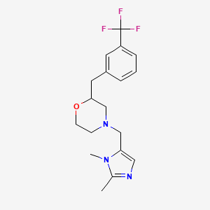 molecular formula C18H22F3N3O B6040397 4-[(1,2-dimethyl-1H-imidazol-5-yl)methyl]-2-[3-(trifluoromethyl)benzyl]morpholine 