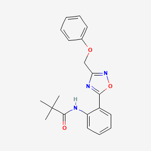molecular formula C20H21N3O3 B604042 2,2-dimethyl-N-{2-[3-(phenoxymethyl)-1,2,4-oxadiazol-5-yl]phenyl}propanamide CAS No. 1119440-28-6