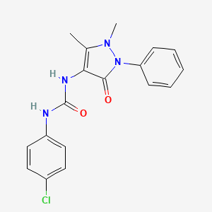 molecular formula C18H17ClN4O2 B6040420 N-(4-chlorophenyl)-N'-(1,5-dimethyl-3-oxo-2-phenyl-2,3-dihydro-1H-pyrazol-4-yl)urea CAS No. 5525-35-9