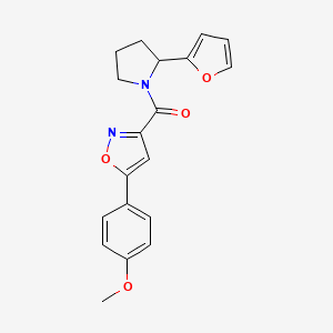 molecular formula C19H18N2O4 B6040443 3-{[2-(2-furyl)-1-pyrrolidinyl]carbonyl}-5-(4-methoxyphenyl)isoxazole 