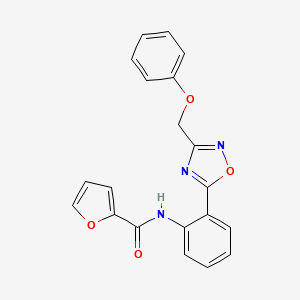 molecular formula C20H15N3O4 B604045 N-{2-[3-(phenoxymethyl)-1,2,4-oxadiazol-5-yl]phenyl}-2-furamide CAS No. 1120233-44-4