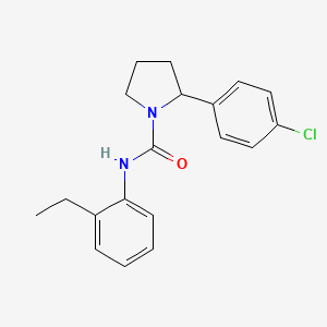 molecular formula C19H21ClN2O B6040460 2-(4-chlorophenyl)-N-(2-ethylphenyl)-1-pyrrolidinecarboxamide 