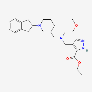 ethyl 4-{[{[1-(2,3-dihydro-1H-inden-2-yl)-3-piperidinyl]methyl}(2-methoxyethyl)amino]methyl}-1H-pyrazole-3-carboxylate