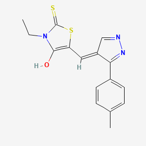 3-ethyl-5-{[3-(4-methylphenyl)-1H-pyrazol-4-yl]methylene}-2-thioxo-1,3-thiazolidin-4-one