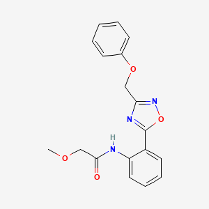 molecular formula C18H17N3O4 B604048 2-methoxy-N-{2-[3-(phenoxymethyl)-1,2,4-oxadiazol-5-yl]phenyl}acetamide CAS No. 1119442-25-9