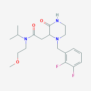 molecular formula C19H27F2N3O3 B6040493 2-[1-(2,3-difluorobenzyl)-3-oxo-2-piperazinyl]-N-isopropyl-N-(2-methoxyethyl)acetamide 