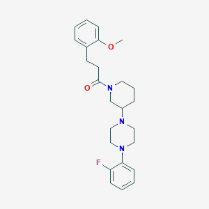 molecular formula C25H32FN3O2 B6040495 1-(2-fluorophenyl)-4-{1-[3-(2-methoxyphenyl)propanoyl]-3-piperidinyl}piperazine 