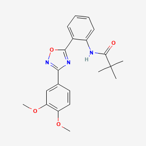 N-{2-[3-(3,4-dimethoxyphenyl)-1,2,4-oxadiazol-5-yl]phenyl}-2,2-dimethylpropanamide