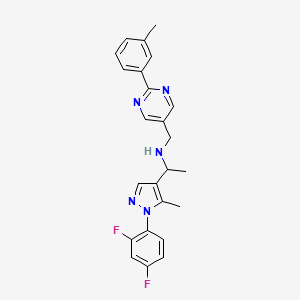 1-[1-(2,4-difluorophenyl)-5-methyl-1H-pyrazol-4-yl]-N-{[2-(3-methylphenyl)-5-pyrimidinyl]methyl}ethanamine