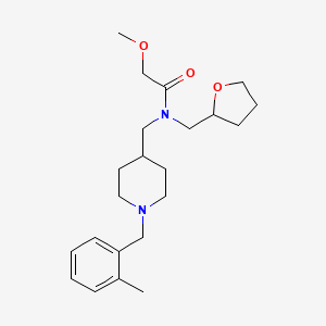 molecular formula C22H34N2O3 B6040513 2-methoxy-N-{[1-(2-methylbenzyl)-4-piperidinyl]methyl}-N-(tetrahydro-2-furanylmethyl)acetamide 