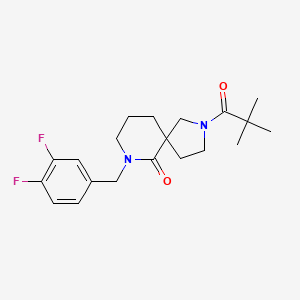 7-(3,4-difluorobenzyl)-2-(2,2-dimethylpropanoyl)-2,7-diazaspiro[4.5]decan-6-one