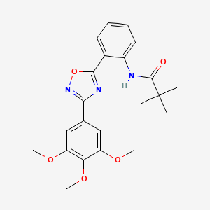 2,2-dimethyl-N-{2-[3-(3,4,5-trimethoxyphenyl)-1,2,4-oxadiazol-5-yl]phenyl}propanamide
