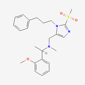 molecular formula C24H31N3O3S B6040557 1-(2-methoxyphenyl)-N-methyl-N-{[2-(methylsulfonyl)-1-(3-phenylpropyl)-1H-imidazol-5-yl]methyl}ethanamine 