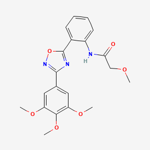 molecular formula C20H21N3O6 B604056 2-methoxy-N-{2-[3-(3,4,5-trimethoxyphenyl)-1,2,4-oxadiazol-5-yl]phenyl}acetamide CAS No. 1119423-01-6
