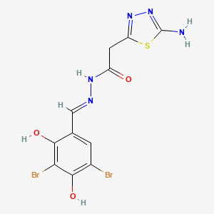 2-(5-amino-1,3,4-thiadiazol-2-yl)-N'-(3,5-dibromo-2,4-dihydroxybenzylidene)acetohydrazide