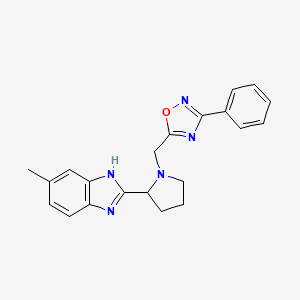 molecular formula C21H21N5O B6040598 6-methyl-2-{1-[(3-phenyl-1,2,4-oxadiazol-5-yl)methyl]-2-pyrrolidinyl}-1H-benzimidazole 