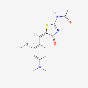 molecular formula C17H21N3O3S B6040599 N-{5-[4-(diethylamino)-2-methoxybenzylidene]-4-oxo-1,3-thiazolidin-2-ylidene}acetamide 