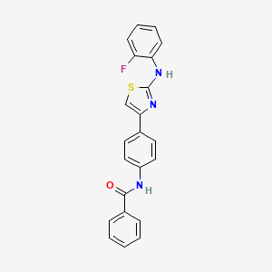 molecular formula C22H16FN3OS B6040609 N-(4-{2-[(2-fluorophenyl)amino]-1,3-thiazol-4-yl}phenyl)benzamide 