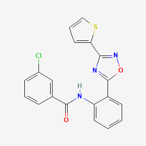 3-chloro-N-{2-[3-(2-thienyl)-1,2,4-oxadiazol-5-yl]phenyl}benzamide