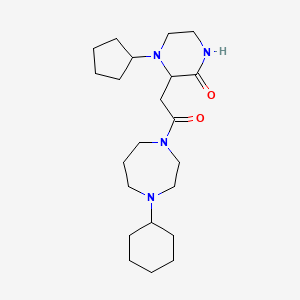 molecular formula C22H38N4O2 B6040614 3-[2-(4-cyclohexyl-1,4-diazepan-1-yl)-2-oxoethyl]-4-cyclopentyl-2-piperazinone 