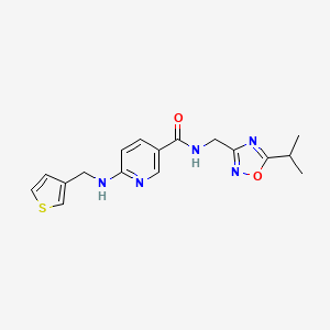 molecular formula C17H19N5O2S B6040623 N-[(5-isopropyl-1,2,4-oxadiazol-3-yl)methyl]-6-[(3-thienylmethyl)amino]nicotinamide 