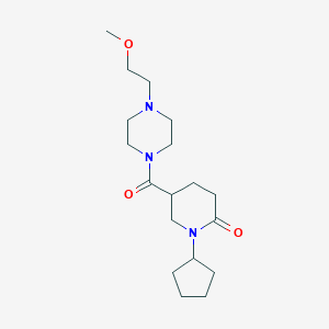 molecular formula C18H31N3O3 B6040658 1-cyclopentyl-5-{[4-(2-methoxyethyl)-1-piperazinyl]carbonyl}-2-piperidinone 