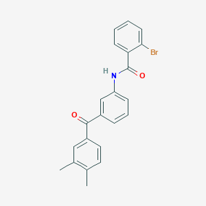 molecular formula C22H18BrNO2 B6040702 2-bromo-N-[3-(3,4-dimethylbenzoyl)phenyl]benzamide 