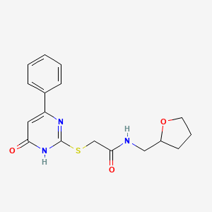2-[(6-oxo-4-phenyl-1,6-dihydro-2-pyrimidinyl)thio]-N-(tetrahydro-2-furanylmethyl)acetamide