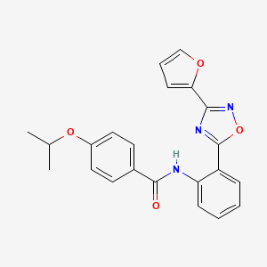 molecular formula C22H19N3O4 B604072 N-{2-[3-(2-furyl)-1,2,4-oxadiazol-5-yl]phenyl}-4-isopropoxybenzamide CAS No. 1119434-47-7