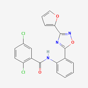 molecular formula C19H11Cl2N3O3 B604073 2,5-dichloro-N-{2-[3-(2-furyl)-1,2,4-oxadiazol-5-yl]phenyl}benzamide CAS No. 1119402-96-8