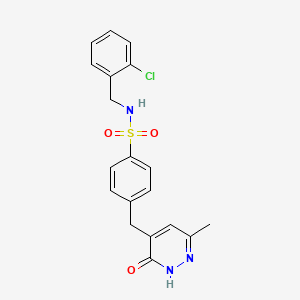 molecular formula C19H18ClN3O3S B6040753 N-(2-chlorobenzyl)-4-[(6-methyl-3-oxo-2,3-dihydro-4-pyridazinyl)methyl]benzenesulfonamide 