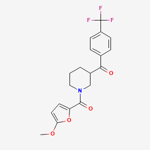 molecular formula C19H18F3NO4 B6040754 [1-(5-methoxy-2-furoyl)-3-piperidinyl][4-(trifluoromethyl)phenyl]methanone 