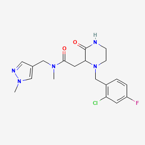 2-[1-(2-chloro-4-fluorobenzyl)-3-oxo-2-piperazinyl]-N-methyl-N-[(1-methyl-1H-pyrazol-4-yl)methyl]acetamide