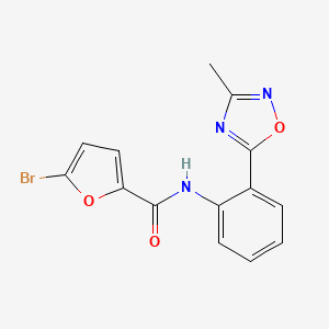 molecular formula C14H10BrN3O3 B604076 5-bromo-N-[2-(3-methyl-1,2,4-oxadiazol-5-yl)phenyl]-2-furamide CAS No. 1120233-47-7