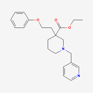 molecular formula C22H28N2O3 B6040779 ethyl 3-(2-phenoxyethyl)-1-(3-pyridinylmethyl)-3-piperidinecarboxylate 