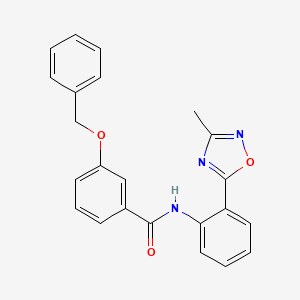 molecular formula C23H19N3O3 B604078 3-(benzyloxy)-N-[2-(3-methyl-1,2,4-oxadiazol-5-yl)phenyl]benzamide CAS No. 1120281-29-9