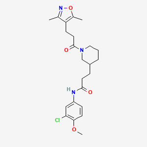 N-(3-chloro-4-methoxyphenyl)-3-{1-[3-(3,5-dimethyl-4-isoxazolyl)propanoyl]-3-piperidinyl}propanamide