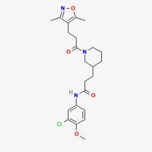 molecular formula C23H30ClN3O4 B6040780 N-(3-chloro-4-methoxyphenyl)-3-{1-[3-(3,5-dimethyl-4-isoxazolyl)propanoyl]-3-piperidinyl}propanamide 