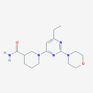 molecular formula C16H25N5O2 B6040795 1-[6-ethyl-2-(4-morpholinyl)-4-pyrimidinyl]-3-piperidinecarboxamide trifluoroacetate 