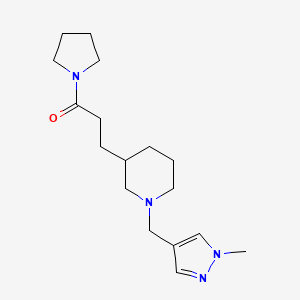 molecular formula C17H28N4O B6040799 1-[(1-methyl-1H-pyrazol-4-yl)methyl]-3-[3-oxo-3-(1-pyrrolidinyl)propyl]piperidine 